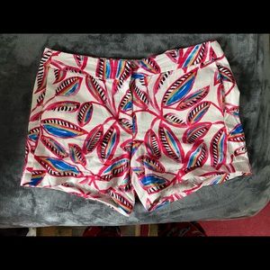 J CREW SIZE 10 SHORT IN VIBRANT COLORFUL PRINT